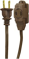 GE 51942 9 Feet Indoor Extension Cord with Tamper Guard Brown