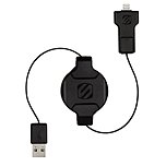 Scosche I2MR Sync Charge Lightning USB Data Transfer Cable Lightning USB for iPod iPad iPhone Cellular Phone Lightning Proprietary Connector Micro USB Black
