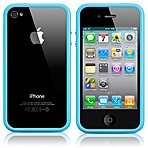 Apple MC670ZM B iPhone 4S 4 Protective Bumper Blue Rubber Plastic