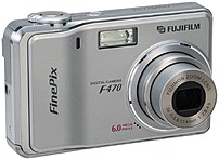 Fujifilm Finepix 43860131 F470 6.0 Megapixel Digital Camera 3x Optical 4.4x Digital Zoom 2.5 inch LCD Display F2.8 4.9 lens Silver