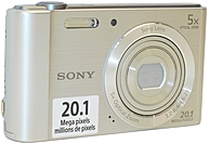 Sony DSC W800 S 20.1 Megapixel Compact Camera Silver 2.7 quot; LCD 16 9 5x Optical Zoom 10x Optical IS 5152 x 3864 Image 1280 x 720 Video HD Movie Mode