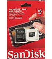 SanDisk SDSQBNN 016G AW6MA 16 GB microSD Class 4 Memory Card With Adapter