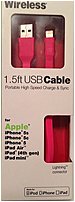 Just Wireless 705954054276 1.5 Feet USB to lightning Cable Pink