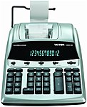 Victor Technology 1240-3a Antimicrobial Commercial Printing Desktop Calculator - 12-digit - 2 Color - Silver, Black