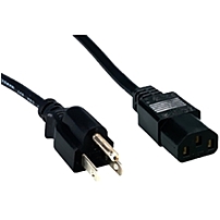 Comprehensive Standard PC Power Cord NEMA 5 15P to IEC 60320 C13 18 3 SVT Black 1ft. 120 V AC Voltage Rating Black PWC BK 1