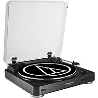 Audio Technica AT LP60BK USB Fully Automatic Belt Drive Stereo Turntable USB Analog Belt Drive Automatic 45 33.33 rpm Black