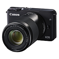 Canon EOS M10 18 Megapixel Mirrorless Camera with Lens 15 mm 45 mm Lens 1 55 mm 200 mm Lens 2 Black 3 quot; Touchscreen LCD 16 9 3x 3.6x Optical Zoom Optical IS E TTL II 5184 x 3456 Image 1920 x 1080 