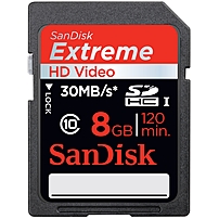 SanDisk Extreme 8 GB SDHC Class 10 UHS I 80 MB s Read 30 MB s Write 1 Card SDSDXS 008G X46