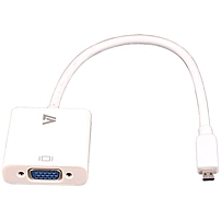 V7 Mini HDMI to VGA Adapter 1 x HDMI Mini Type C Male Digital Audio Video 1 x HD 15 Female VGA White CBLMHDCV 1N