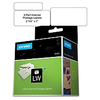 Dymo Postage Labels 2.25 quot; Width x 7 quot; Length 150 Roll Direct Thermal White 150 Roll 30383