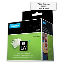Dymo Address Label 1.12 quot; Width x 3.50 quot; Length 350 Roll White Paper 30252