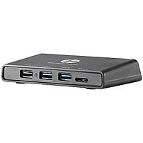 HP 3001pr USB 3.0 Port Replicator for Notebook 3 x Total USB Ports 1 x USB 2.0 Ports 2 x USB 3.0 Ports Network RJ 45 HDMI VGA Wired Charging Capability Headphone Microphone F3S42AA