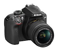 Nikon 1571 D3400 24.2 Megapixel Digital SLR Camera with Lens 18 mm 55 mm Black 3 quot; LCD 16 9 3.1x Optical Zoom Optical IS TTL 6000 x 4000 Image 1920 x 1080 Video HDMI HD Movie Mode Wireless LAN