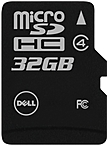 Dell SNPSDC4 32GEM 32 GB Class 4 MicroSDHC Memory Card with Adapter Black