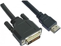 L COM HD DVI MM 5 5M DVI to HDMI Cable Black