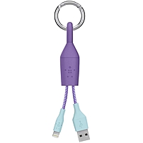 Belkin MIXIT uarr; Lightning to USB Clip Lightning USB for iPhone iPod iPad 1 x Type A Male USB 1 x Lightning Male Proprietary Connector MFI Purple F8J173BT06INPUR