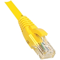 Weltron Cat5E Yellow Patch Cable w Boot Category 5e for Network Device Modem Patch Cable 1 ft 1 x RJ 45 Male Network 1 x RJ 45 Male Network Yellow 90 C5EB 1YL