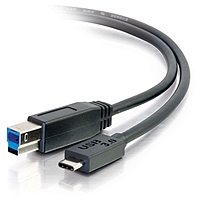 C2G 3ft USB 3.0 USB C to USB B Cable M M Black USB for Printer Hub 60 MB s 3 ft 1 Pack Type C Male USB Type B Male USB Black 757120288657