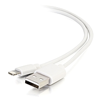 C2G 1m USB A to Lightning Sync and Charging Cable M M White 3.3ft Use with the latest generation Apple reg; iPad reg; iPhone reg; or iPod reg; devices to sync and charge 35498