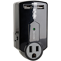 Tripp Lite Travel Surge 3 Outlet USB Charger Tablet Smartphone Ipad Iphone 3 x AC Power 2 x USB 540 J SK120USB