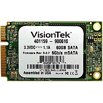 Visiontek 60 GB Internal Solid State Drive mini SATA 540 MB s Maximum Read Transfer Rate 425 MB s Maximum Write Transfer Rate Plug in Module 900610