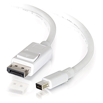 10ft Mini DisplayPort to DisplayPort Adapter Cable Thunderbolt to DP White DisplayPort Mini DisplayPort for Notebook Tablet Monitor Audio Video Device 10 ft 1 x Mini DisplayPort Male Thunderbolt 1 x D
