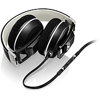 Sennheiser On Ear Headphones Stereo Black Mini phone Wired 18 Ohm 16 Hz 22 kHz Over the head Binaural Supra aural 3.94 ft Cable Omni directional Microphone 506086