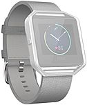Fitbit Sleep/Activity Monitor Wristband - Mist Gray - Leather, Stainless Steel FB159LBMGL