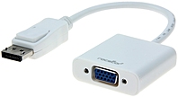 The Rocstor Y10A102 W1 DisplayPort to VGA adapter lets you to take video content from your laptop or desktop and display it on any monitor, projector or HDTV featuring a VGA input. This premium adapter supports a maximum video resolution of 1920 x 1200 and ensures a quality viewing experience. The adapter can be used to enjoy movies on a home projector, mirror your desktop for an expanded workstation or show presentations at school or work. The adapter is compliant with DisplayPort specification version 1.1a, ensuring true DisplayPort quality when video content is adapted and viewed.