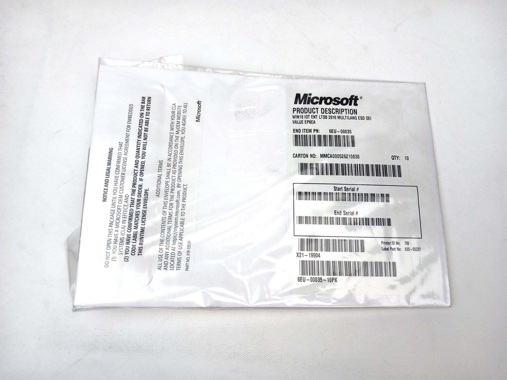 Servers>Software>Operating Systems - Microsoft - 6EU-00035-10PK - Open Box
