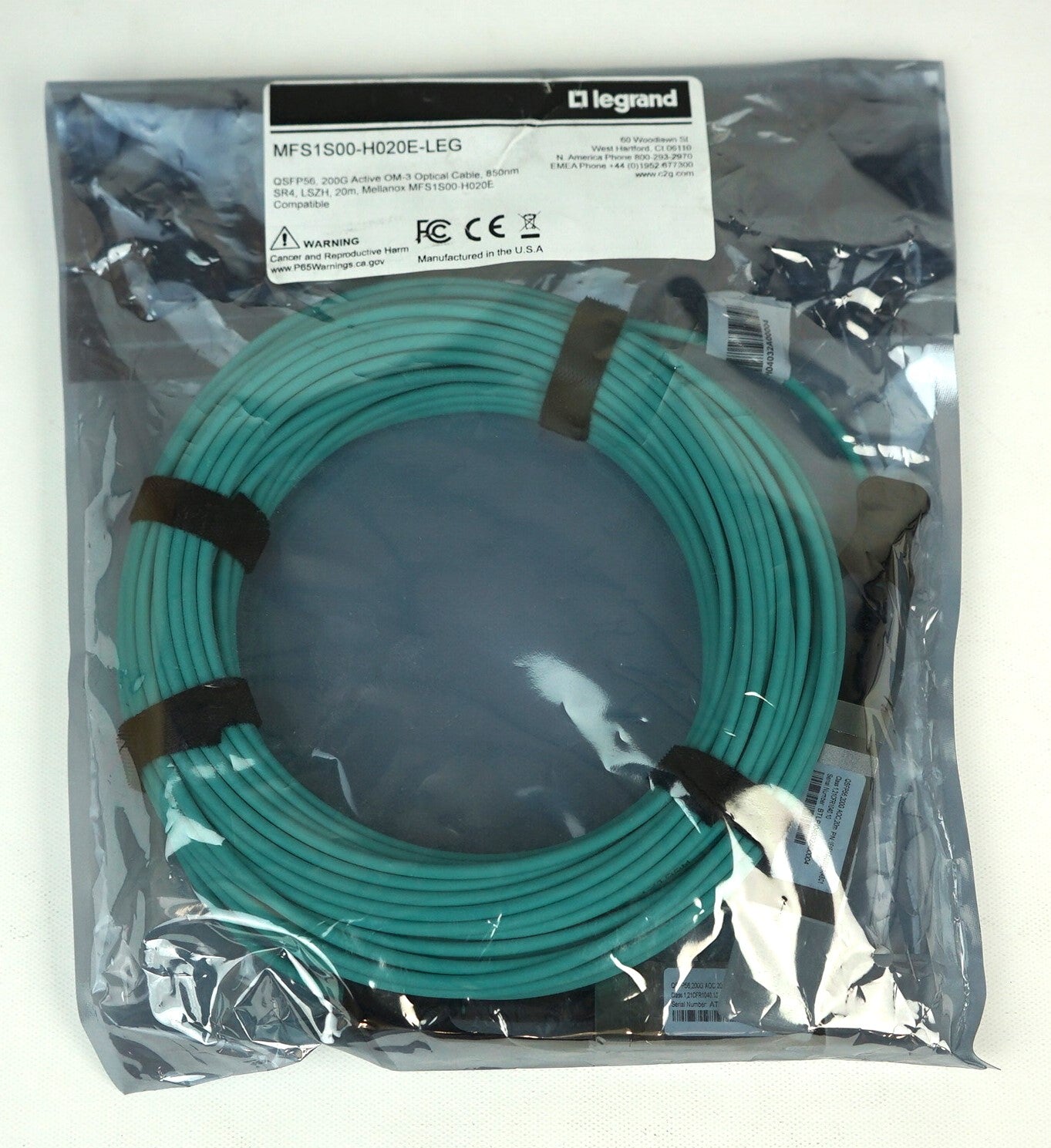Cables & Connectors>Direct Attach Cables - legrand - MFS1S00-H020E-LEG - Open Box