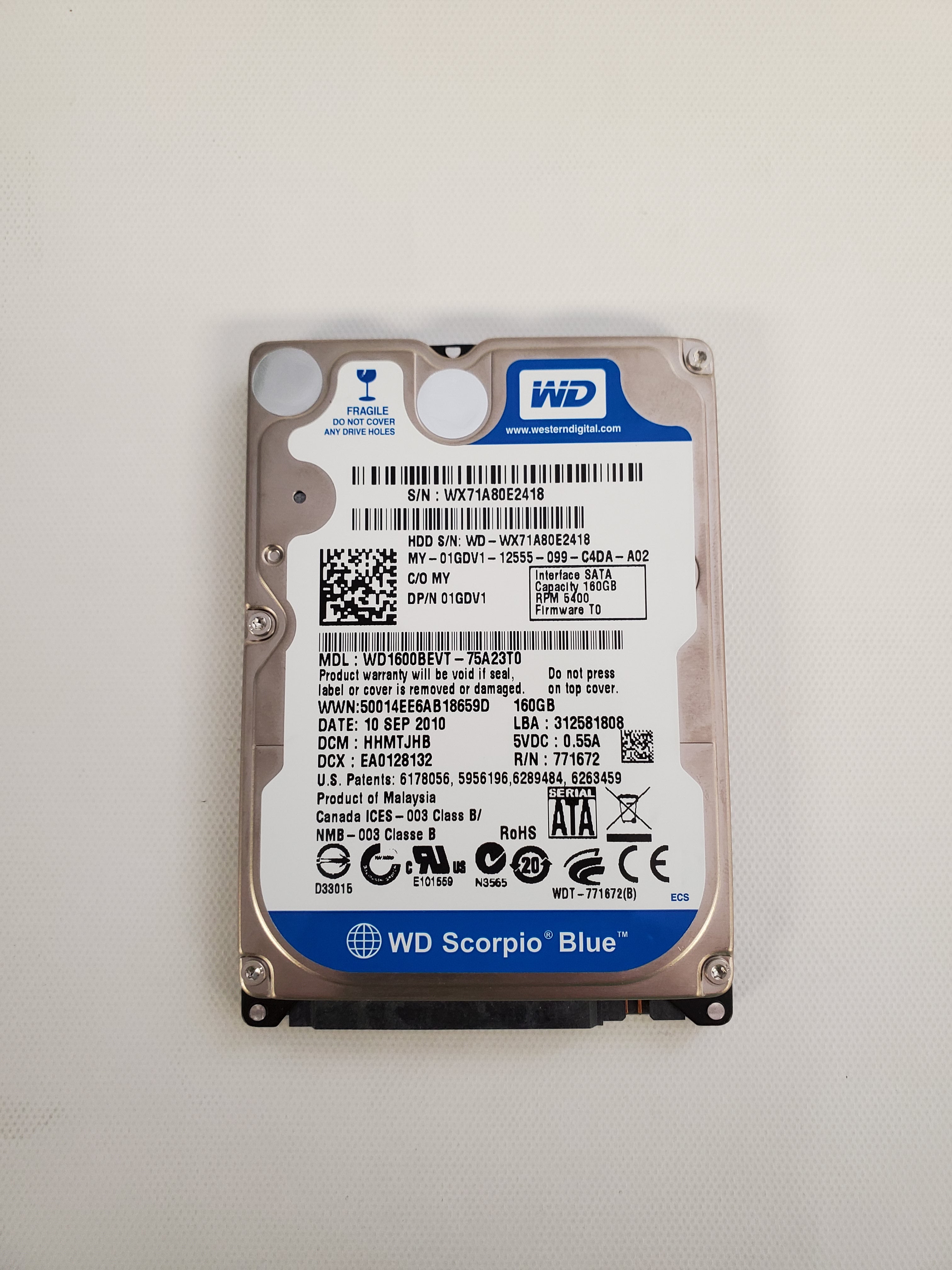 Techforless Dell 1GDV1 ( WD1600BEVT) 160GB Internal Hard Disk Drive – Tech For Less