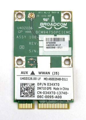 Dell 34XT0 (Broadcom BCM94750PCIEMC) DW710 Wireless GPS Receiver Modem
