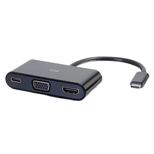 C2G 757120268840 USB C to HDMI and VGA Multiport Adapter with Power