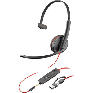 HP Poly Blackwire 3215 8X227AA Monaural USB-C Wired Headset