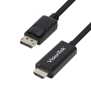 VisionTek 6FT DisplayPort Male to HDMI 2.0 Male Cable - Black