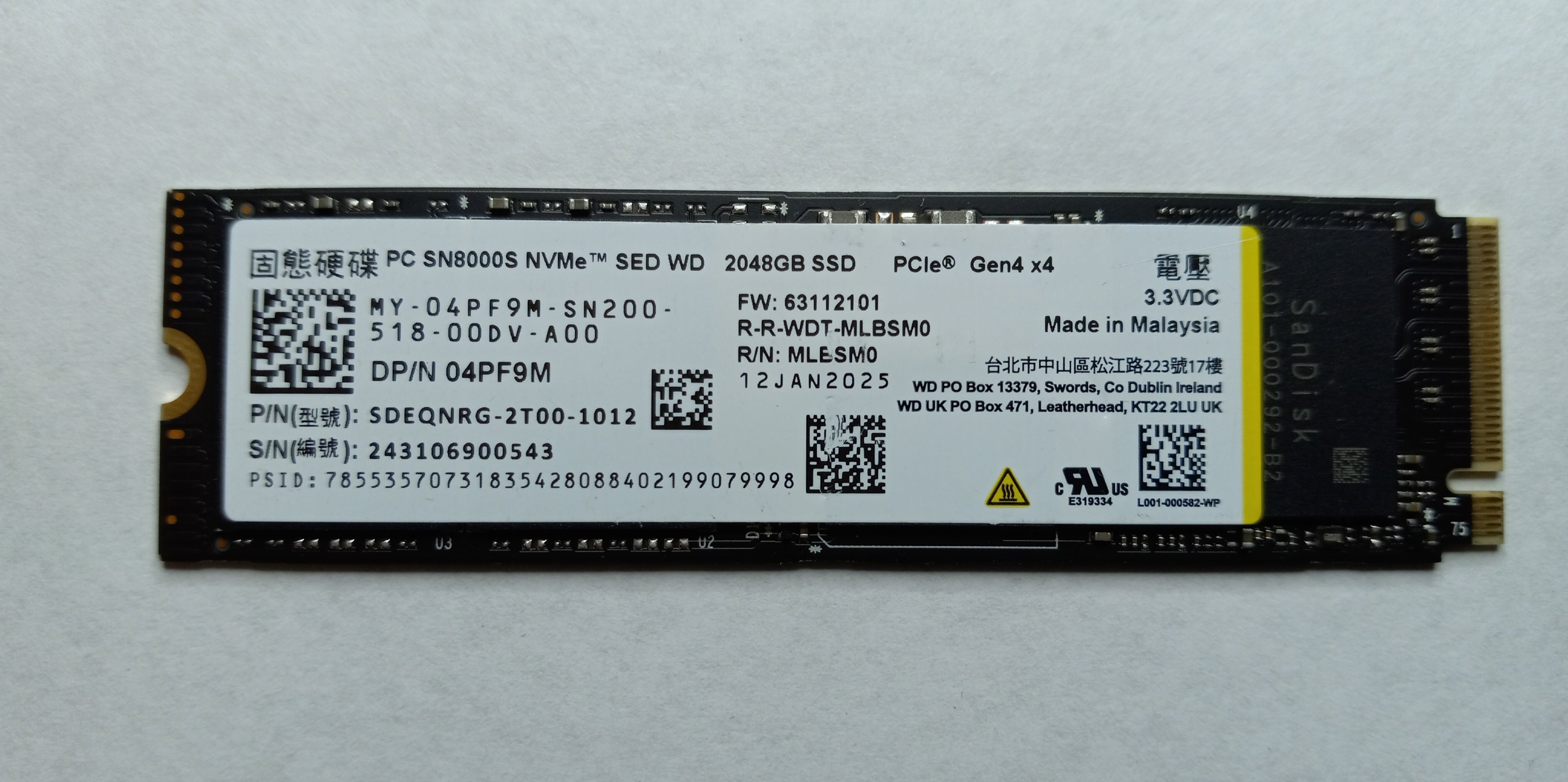 Drives & Storage>SSD Drives - Dell - 4PF9M - Open Box