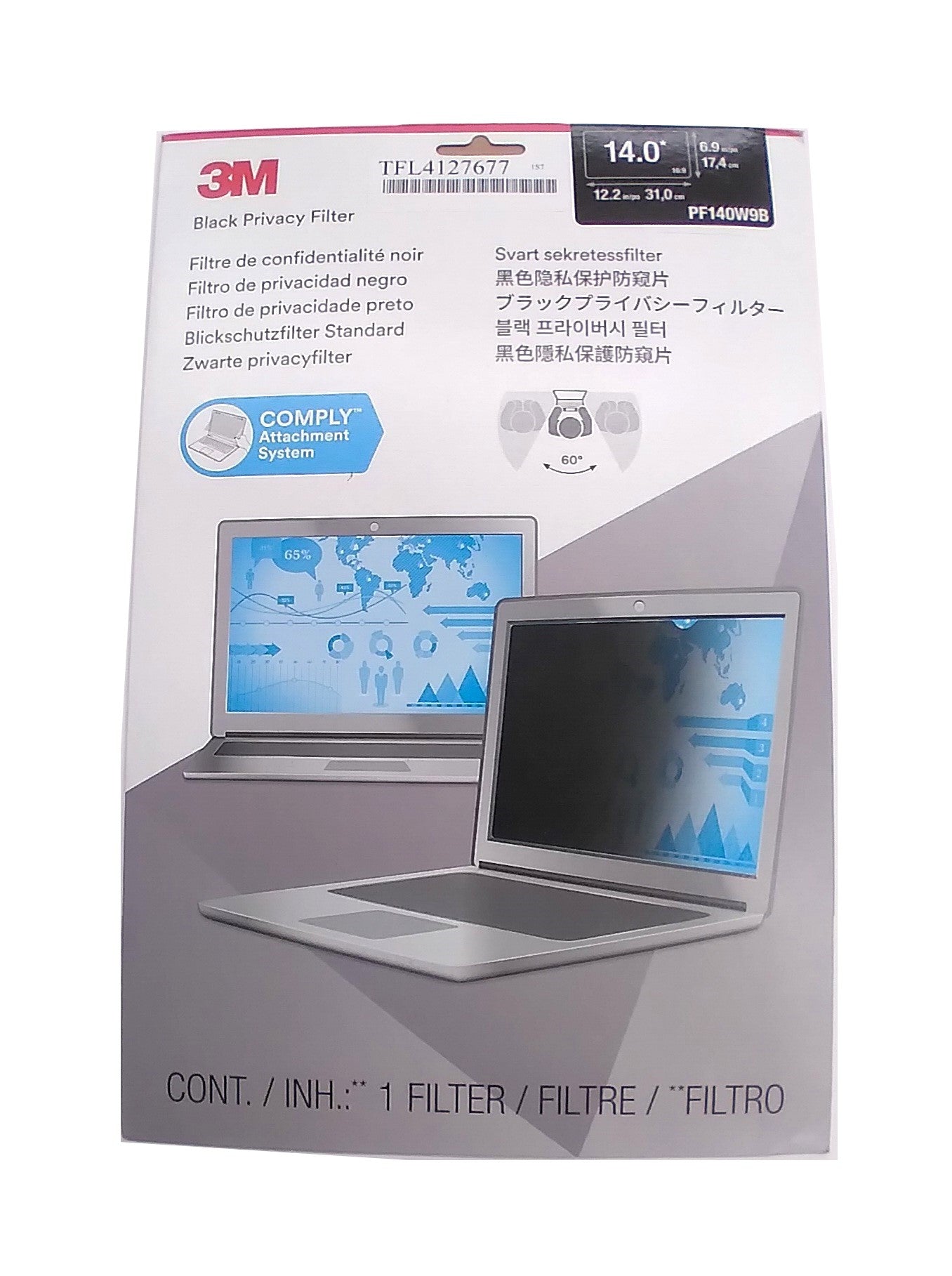 Monitors>Accessories>Privacy Screens/Filters - 3M - PF14.0W9B - Open Box
