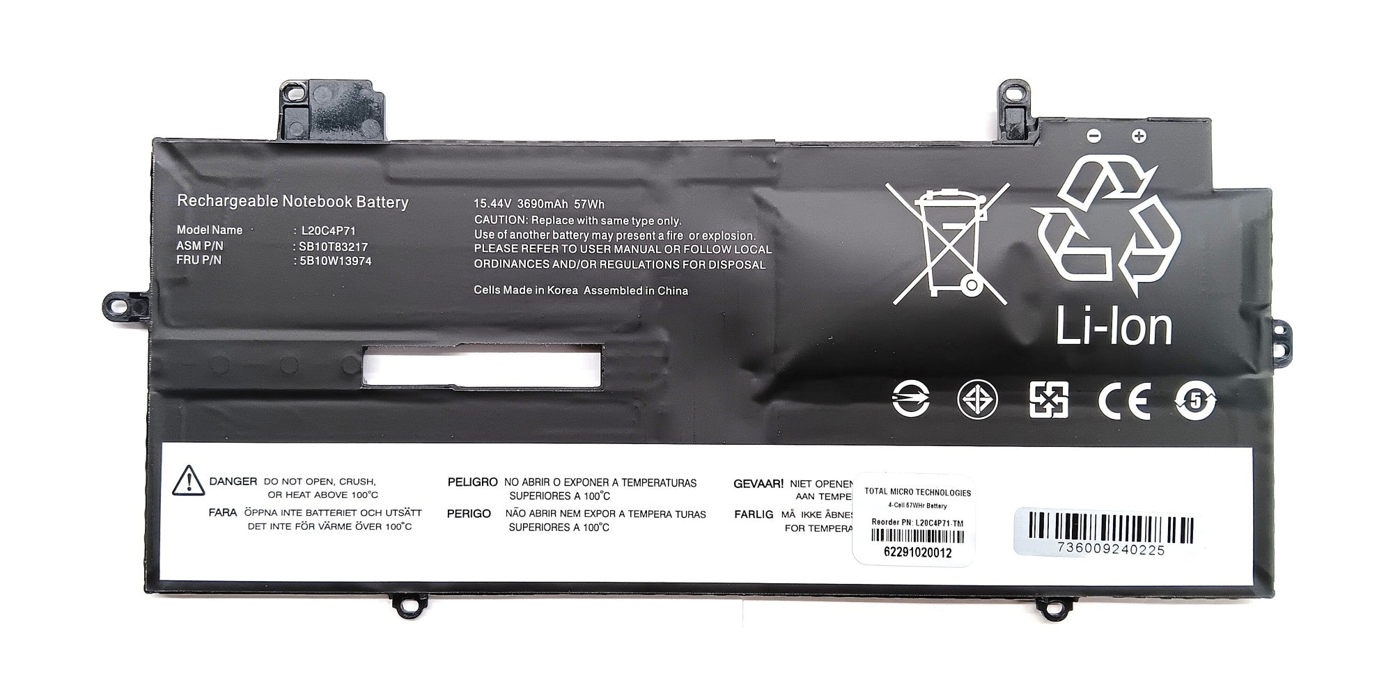 Components>Batteries>Laptops - Total Micro Technologies - L20C4P71-TM - Open Box