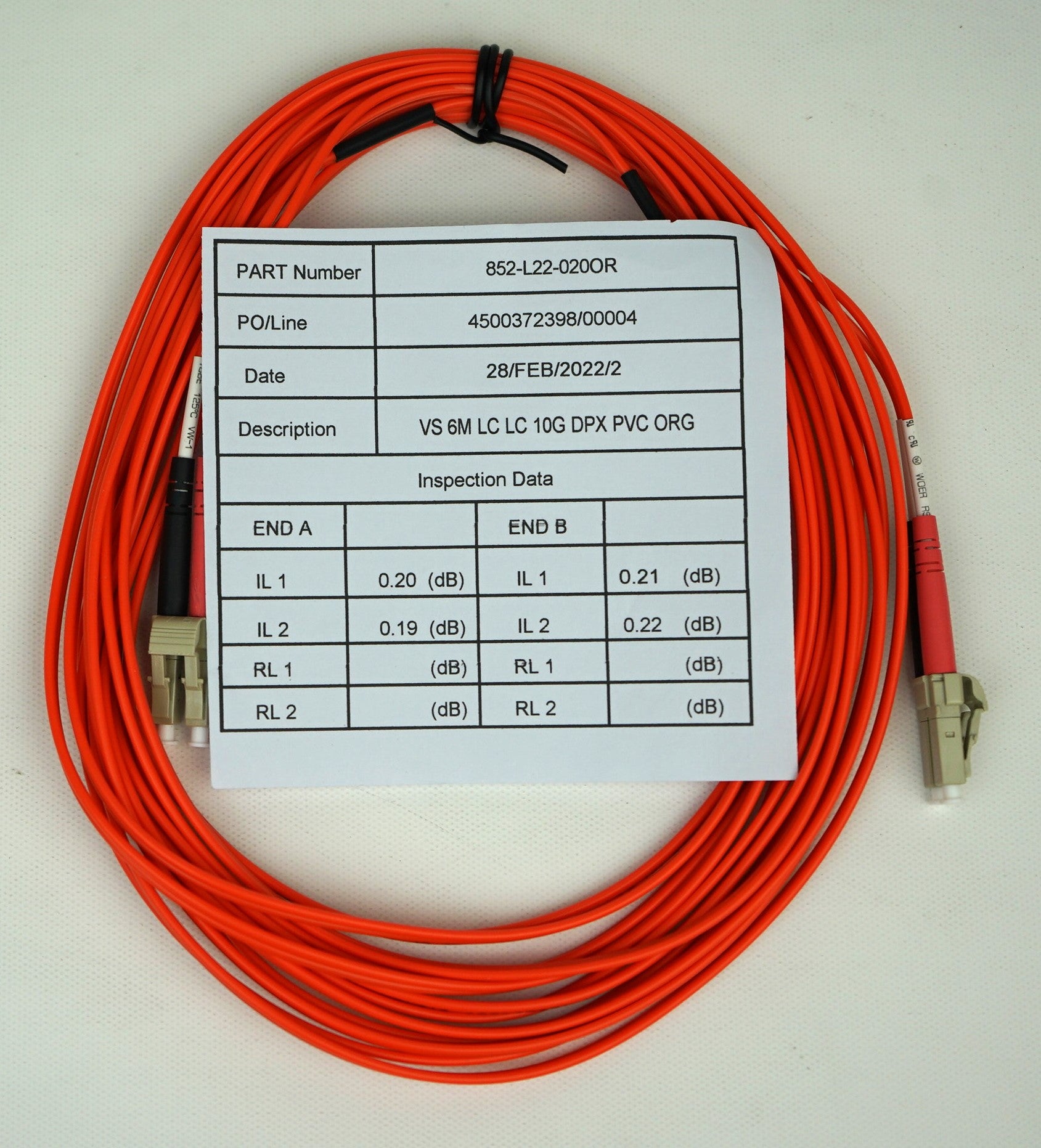 Cables & Connectors>Fibre - legrand - 852-L22-020OR - Open Box