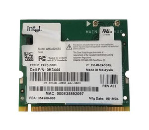 Dell K3444 (Intel WM3A2200BG) Intel Pro Wireless 2200 WLAN Adapter