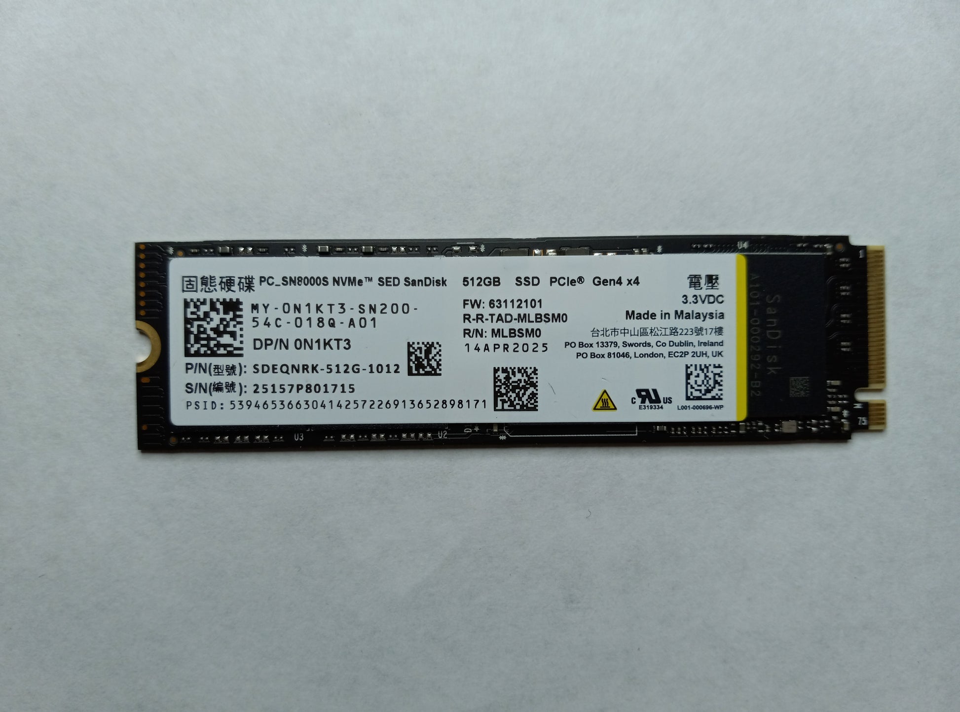 Drives & Storage>SSD Drives - Dell - N1KT3 - Open Box
