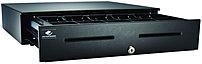 APG Series 4000 JB320-BL1816-C Painted Front Cash Drawer with Dual Media Slots - Coin Roll Storage - Black