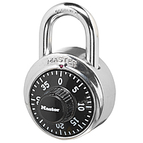 Master Lock P37621 1500D Combination Padlock - Stainless Steel - Black Dial - 1-7/8 Inch Body Width - 9/32 Inch Shackle Diameter