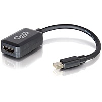C2G Mini DisplayPort to HDMI Adapter - Black - HDMI/Mini DisplayPort for Audio/Video Device - 8" - 1 x Mini DisplayPort Male Digital Audio/Video - 1 x
