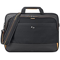 Solo Urban Carrying Case (Briefcase) for 11" to 17.3" Ultrabook - Black, Gold - Polyester Body - Handle, Shoulder Strap - 12" Height x 16.5" Width x 2