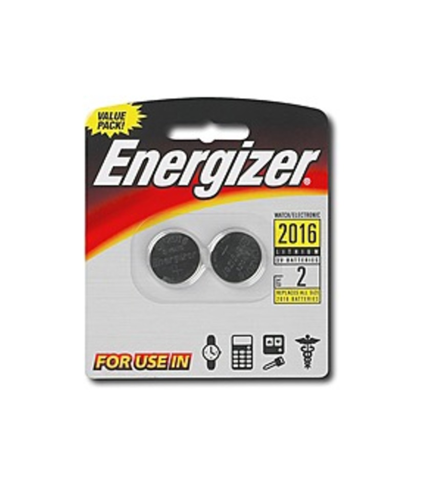Energizer 2016BP-2 3 V Lithium Button Cell Watch Battery - 2-Pack