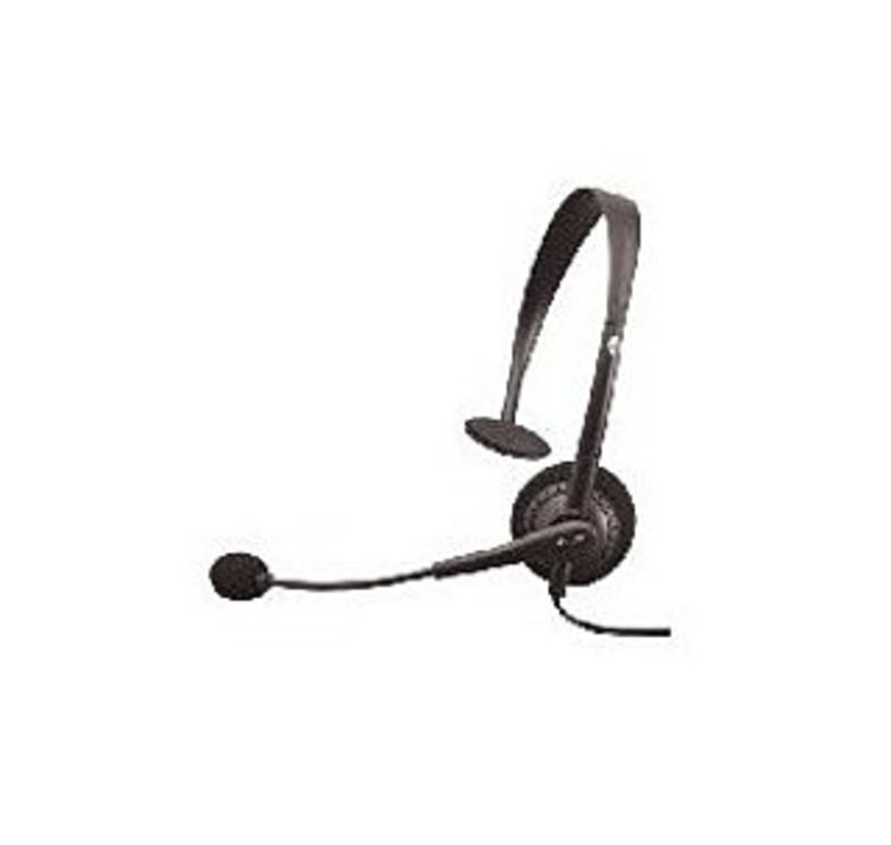 Cyber Acoustics AC-100 3.5 mm Single Ear Speech Recognition Monaural Headset and Boom Mic - Black