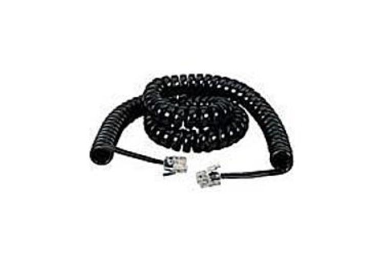 Black Box EJ300-0006 Modular Coiled Handset Cord - 2 x RJ-22 (M) - 6 feet - Black