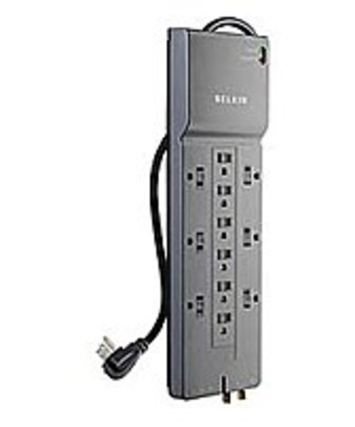 Belkin BE112230-08 12 Outlet Home/Office Surge Protector With Telephone And Coaxial Protection - 3940 Joules